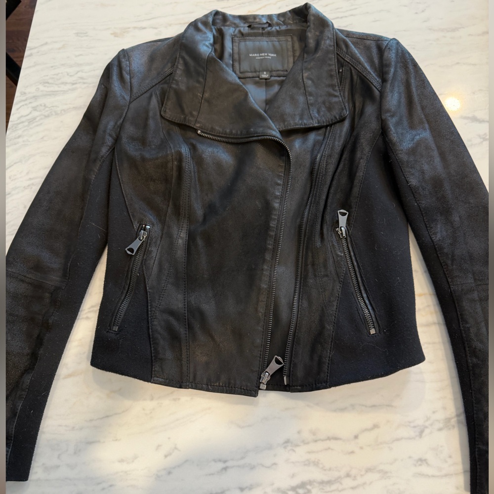 Marc New York Women's Black Leather Jacket Size Small - Picture 2 of 5